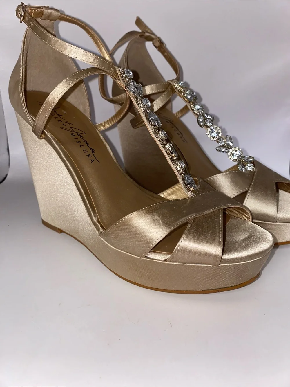 Badgley Miscchka Gold Satin Shoes - Size 7.5